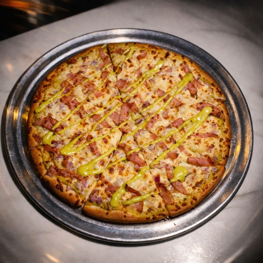 Mucho Macho Pork Pizza.